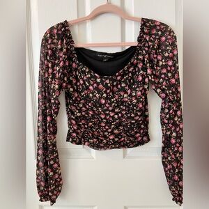 Almost Famous Ditzy Floral Sweetheart Blouse